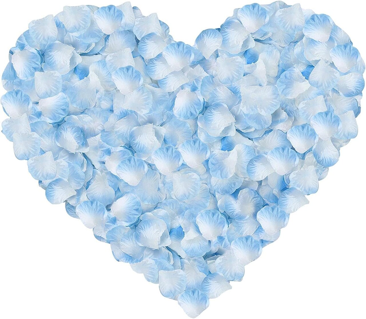 Rose Petals,1000 Pcs Aritificial Rose Petals,Pale Blue and White Rose Petals for Weddings,Non-Woven Rose Petals for Wedding Propose Romantic Party Event Decoration